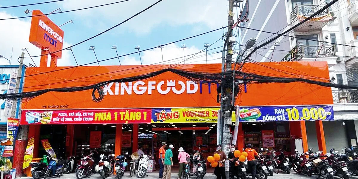 Mặt tiền siêu thị mini King Food tại 195 Thống Nhất, Gò Vấp