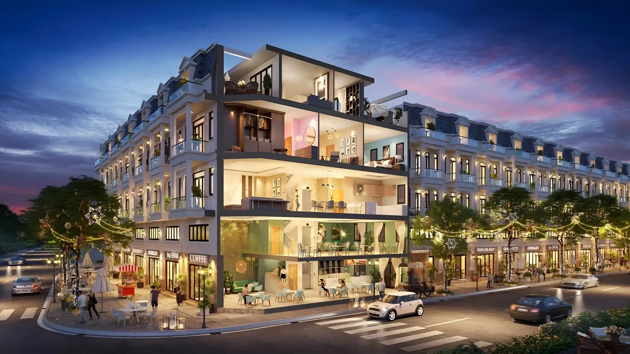 thi công thiết kế shophouse trọn gói, hiện đại