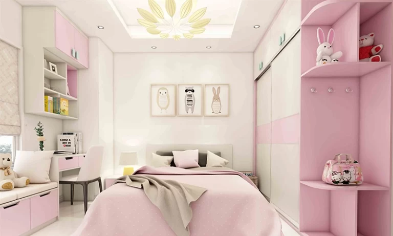Thiết Kế Thi Công Chung Cư Phòng Ngủ Bé Gái
