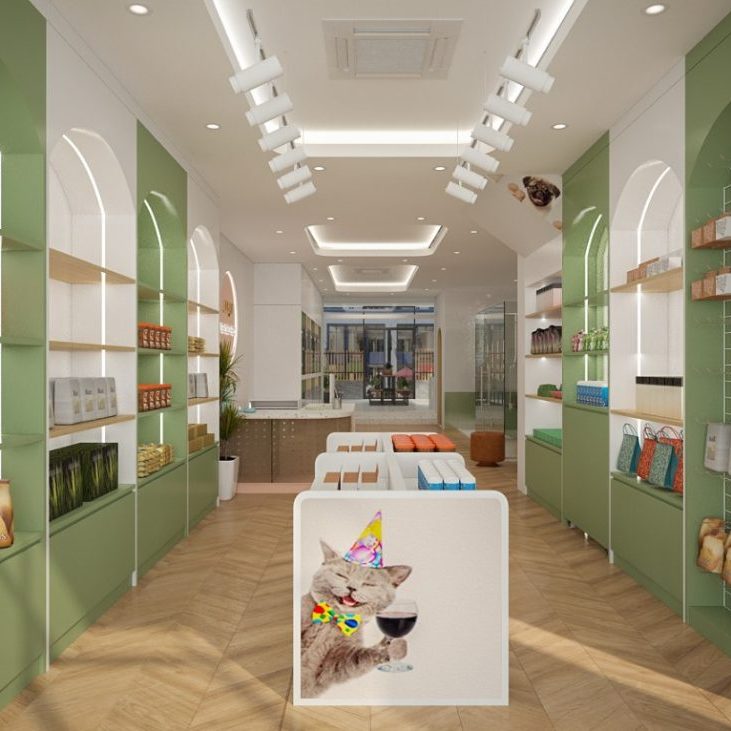 thiết kế thi công pet shop hiện đại