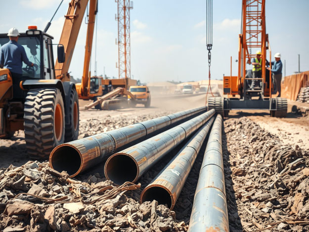 Công trình xây dựng sử dụng cừ Larsen để gia cố móng, máy móc thi công và công nhân làm việc, giải pháp thi công gia cố móng bằng cừ larsen cho công trình lớn. Công trình xây dựng sử dụng cừ Larsen để gia cố móng, máy móc thi công và công nhân làm việc, giải pháp thi công gia cố móng bằng cừ larsen cho công trình lớn.
