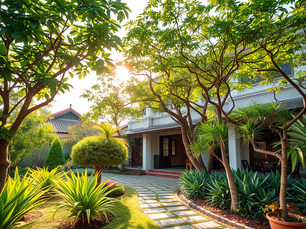 Minh họa thi công sân vườn biệt thự với 5 loại cây phong thủy hút tài lộc, thiết kế sân vườn chuyên nghiệp, bố cục hài hòa, ánh sáng tự nhiên. Minh họa thi công sân vườn biệt thự với 5 loại cây phong thủy hút tài lộc, thiết kế sân vườn chuyên nghiệp, bố cục hài hòa, ánh sáng tự nhiên.