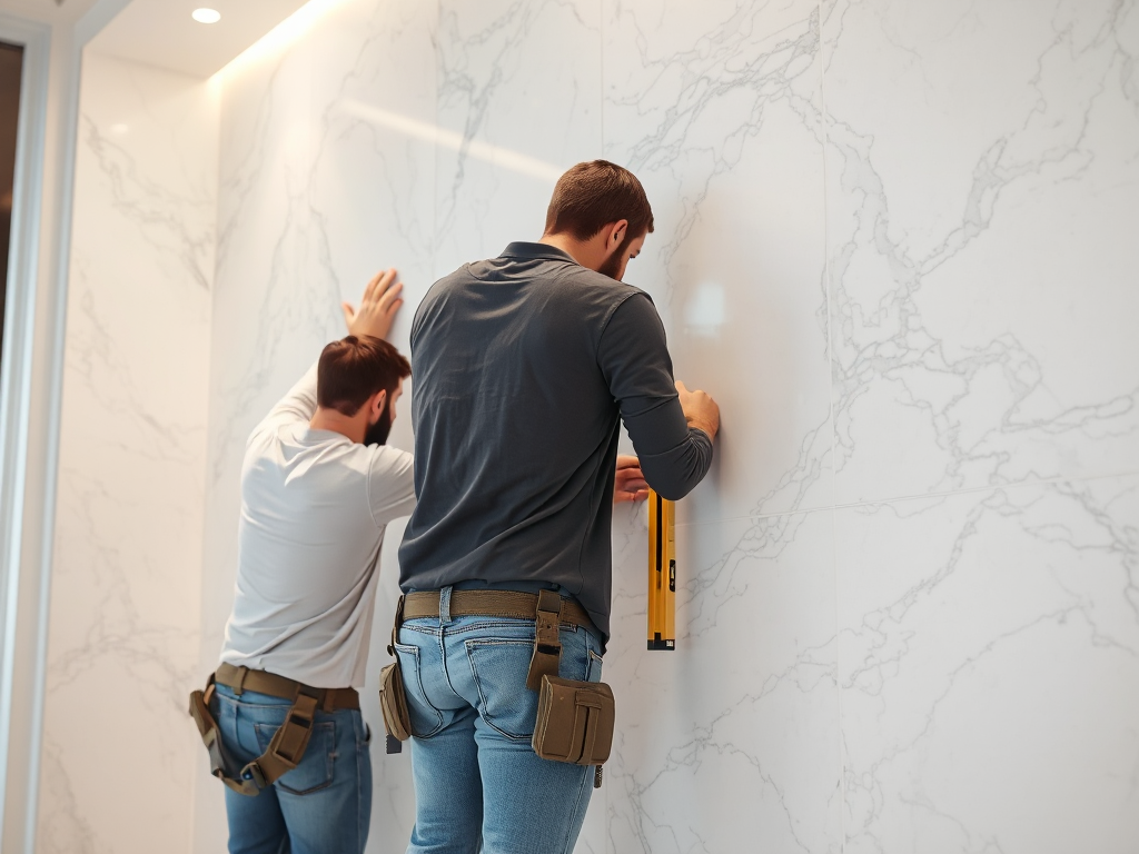Thợ đang **thi công ốp đá marble** cẩn thận lên tường nội thất cao cấp, sử dụng dụng cụ chuyên dụng, đảm bảo tính thẩm mỹ và độ bền cho công trình. Thợ đang **thi công ốp đá marble** cẩn thận lên tường nội thất cao cấp, sử dụng dụng cụ chuyên dụng, đảm bảo tính thẩm mỹ và độ bền cho công trình.